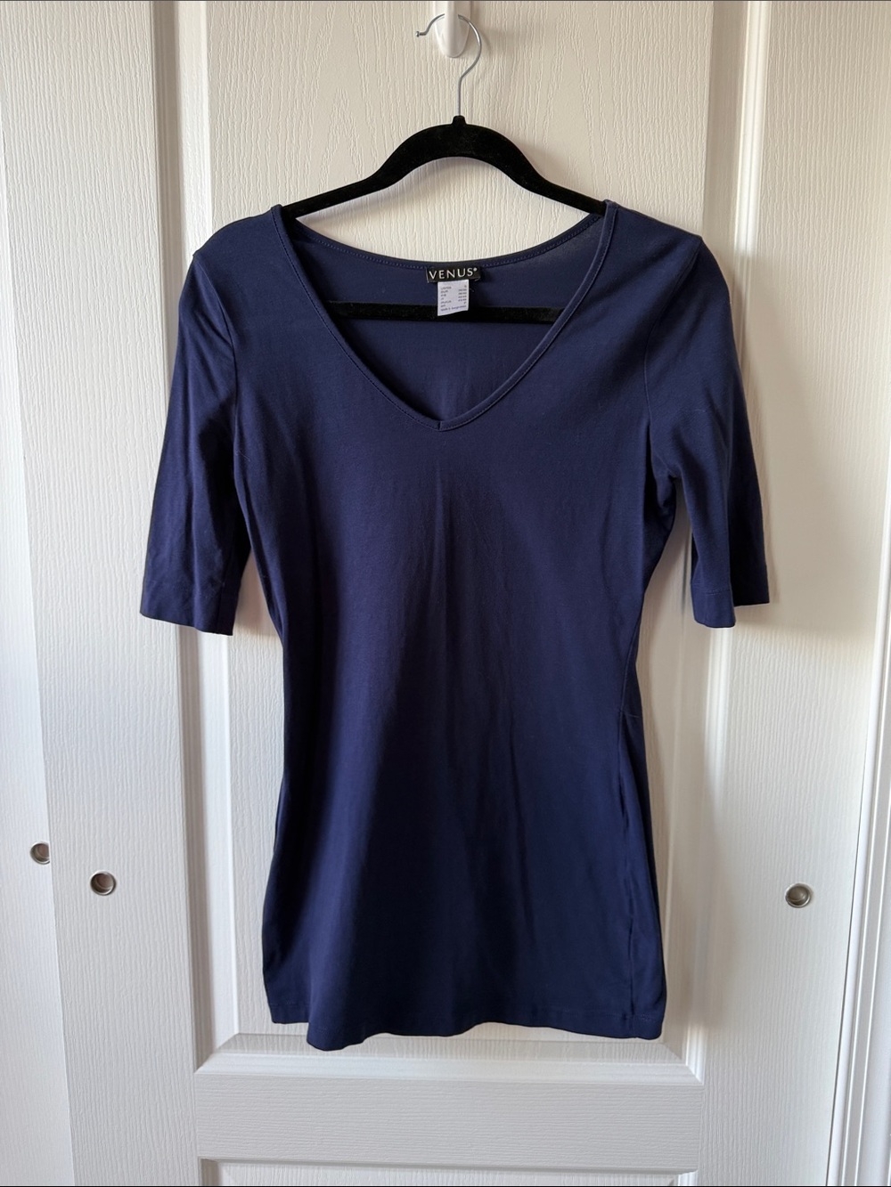 VENUS Deep Navy V-Neck Short Sleeve Tunic